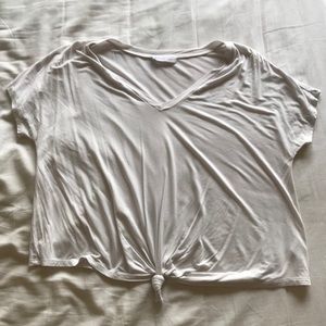 Knotted White Tee